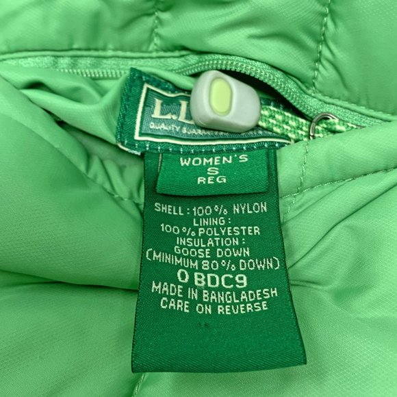 LL BEAN 0BDC9 Green Reversible Goose Down Puffer Vest - Picture 4 of 11